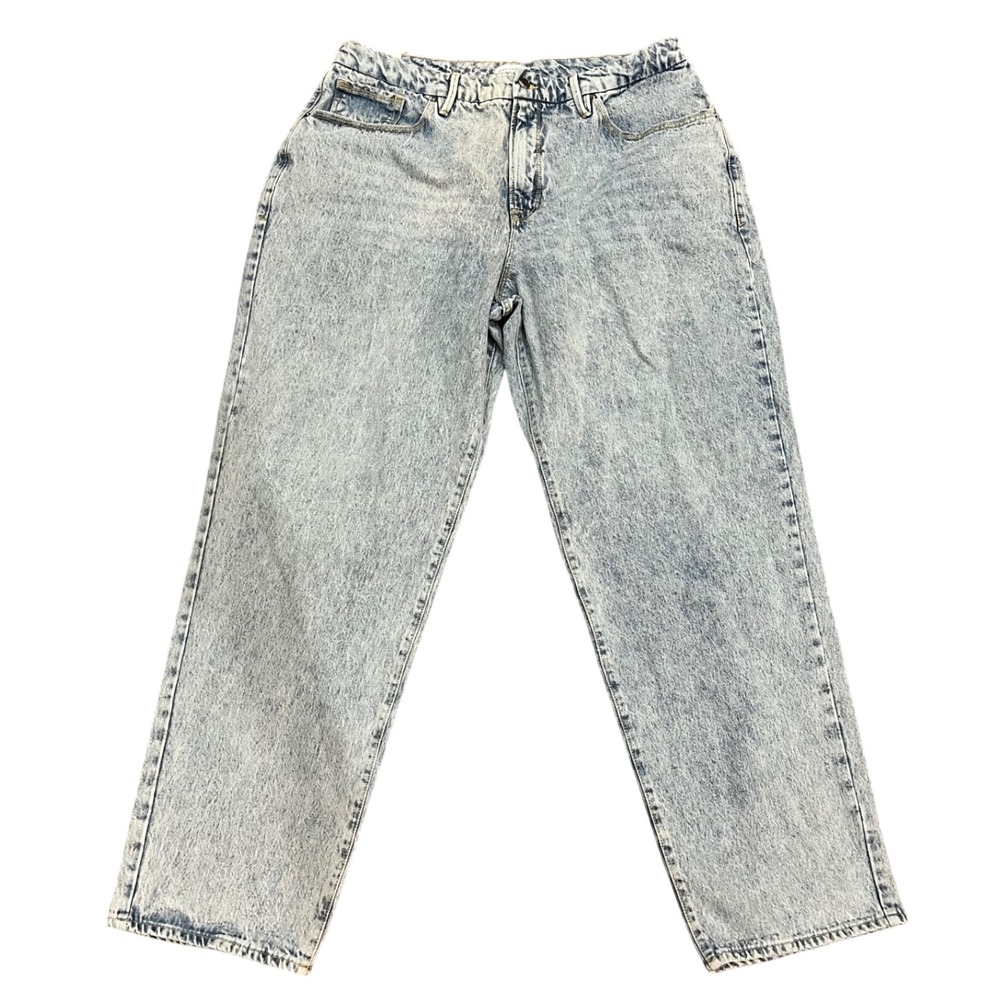Good American GOOD '90s Loose Jeans Light Blue Acid Wash High Rise 14